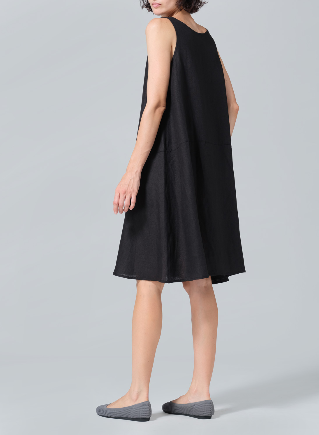 Linen A-line Scoop Neck Tunic
